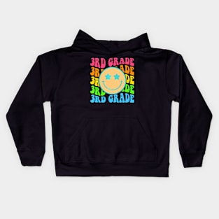 Groovy Third Grade Vibes Face Retro Teachers Back To School Kids Hoodie